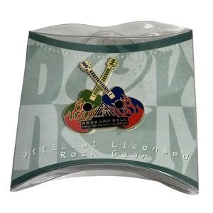 VTG 1995 Officially Licensed Rock And Roll Hall Of Fame Pin Pinback Guitars
